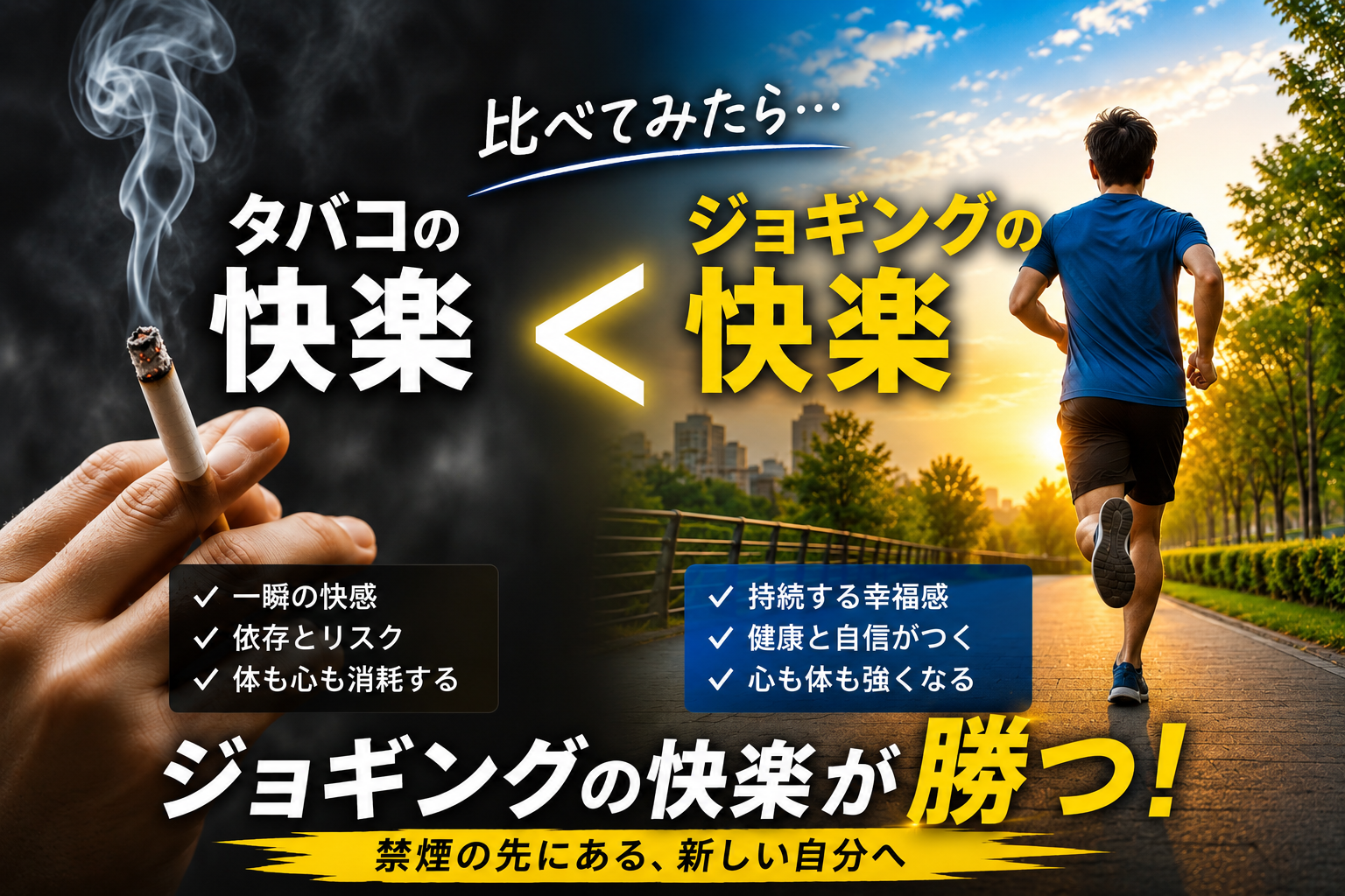 【体験談】ジョギングは禁煙の成功確率あげるよ。